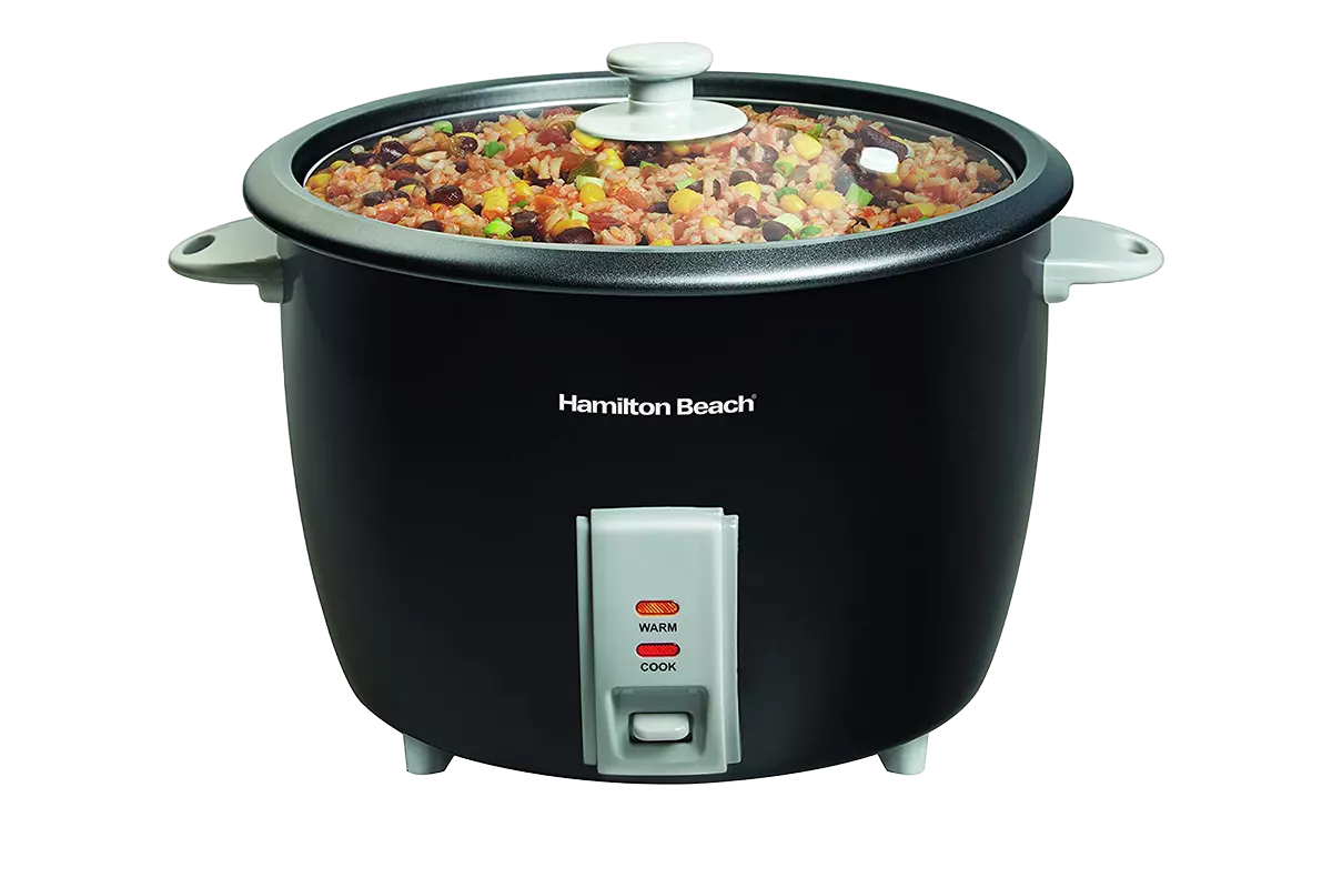 Hamilton Beach rice cooker in black