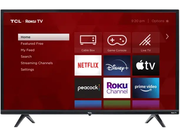TCL Roku TV showing some apps included